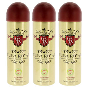 Cuba Royal by Cuba for Men - 6.6 oz Body Spray - Pack of 3